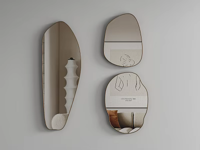 Modern Minimalist Mirror Decorative Mirror Fitting Mirror Wall Hanging Mirror Bathroom Wash Makeup Mirror 3d model