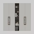 Elegant Modern Bookcase With Open Shelves Books Decorative Items And Marble Handles