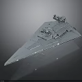 Futuristic Sci Fi Triangular Starship Model Featuring Layered Decks And Top Structures 3d model