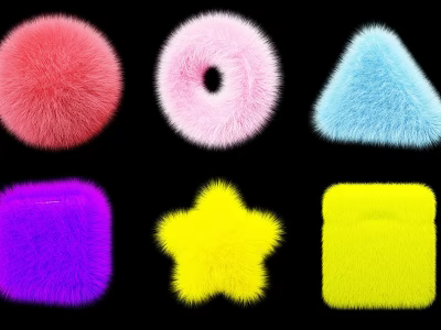 Modern ornaments three-dimensional plush pattern 3d model