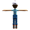 Man in Red Hat Blue Overalls and Orange Boots with Arms Outstretched