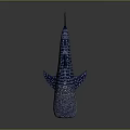 Whale Shark With Smooth Blue Body White Spots And Stripes On Dark Background