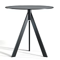 Modern Black Round Top Side Table With Three Legs For Living Room Decor