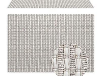 Square Area Rug With Woven Texture And Detailed Weave Pattern 3d model