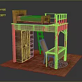 Practical Wooden Loft Bed With Desk Chair And Storage Cabinet Underneath