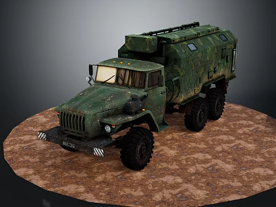 Heavy Duty Military Truck With Camouflage Paint And Large Off Road Tires 3d model