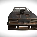 Rusty Vintage Muscle Car Modified With Hood Mounted Supercharger And Worn Exterior Design