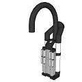 Industrial Mechanical Arm Equipment With Black Curved Arm And Metal Support Structure