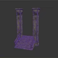 Ancient Stone Pillars With Connected Staircase And Classical Design Elements 3d model