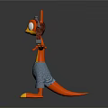 Orange Yellow Game And Movie Character With Red Horns Headset Blue Eyes And Yellow Claws