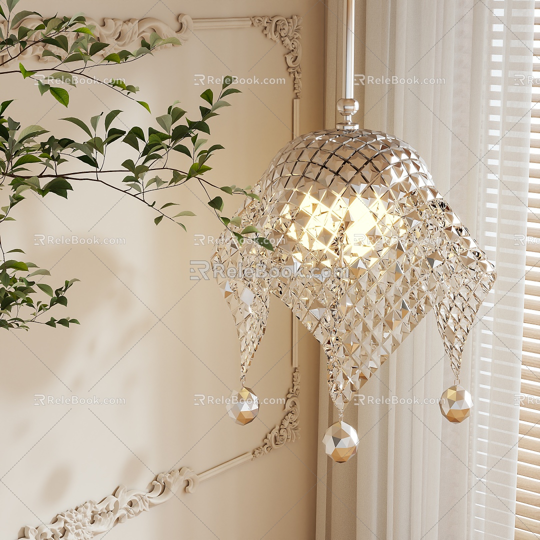 chandelier crystal lamp metal lamp 3d model