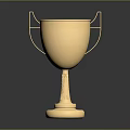 Shiny Golden Trophy With Two Handles And Sturdy Base As Premium Award Equipment