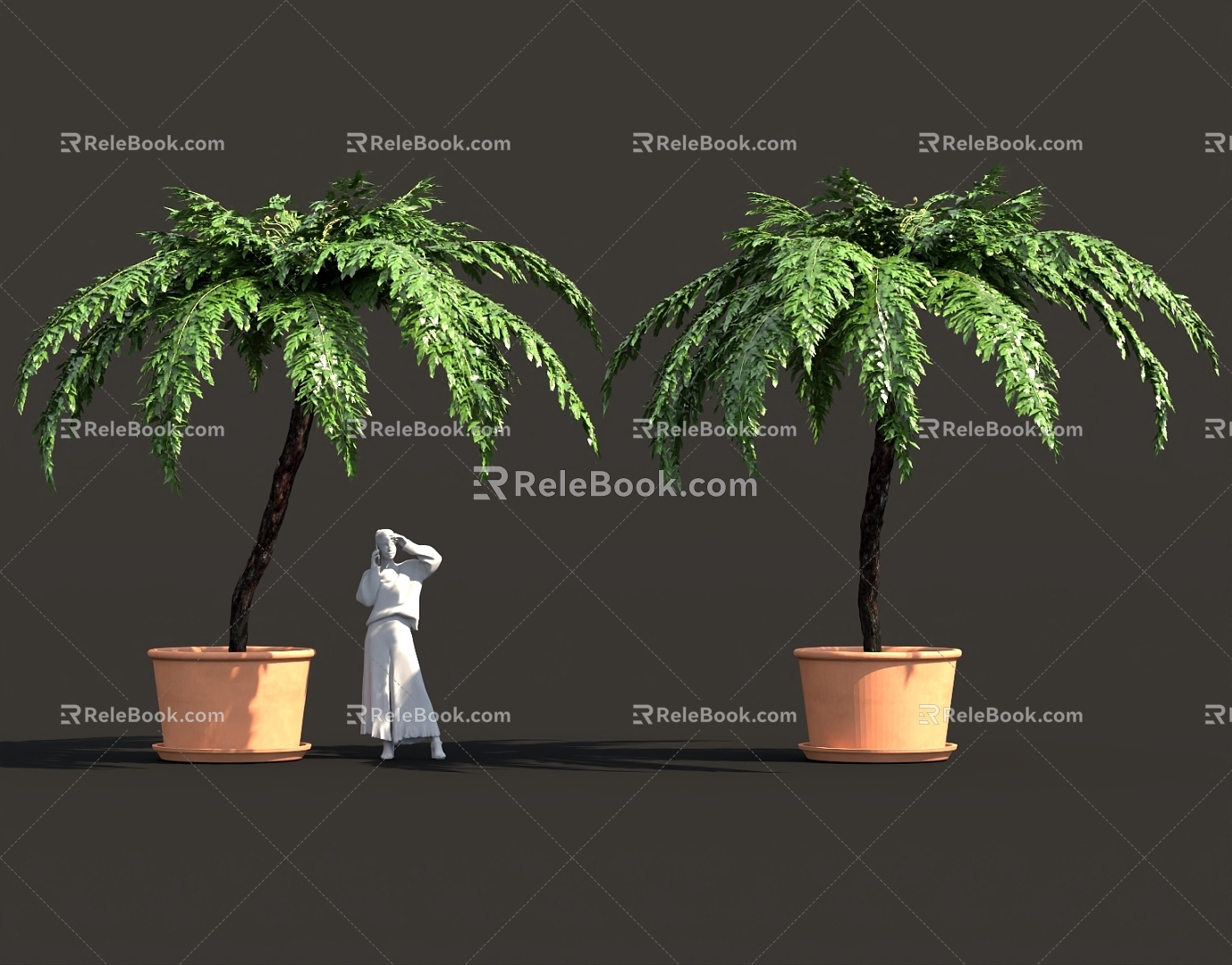 Tropical Shrub Plant Palm Scatter Sunflower Bonsai Bonsai Outdoor Stickies 3d model