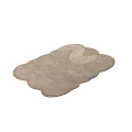 Stylish Patterned Rug with Wavy White Stripes Beige Tone Modern Textured Design