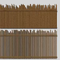 Bamboo Garden Decorative Fence Ornaments with Vertical Slats and Serrated Top