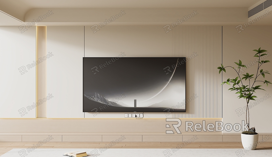 Modern Cream Style TV Background Wall TV Cabinet TV model