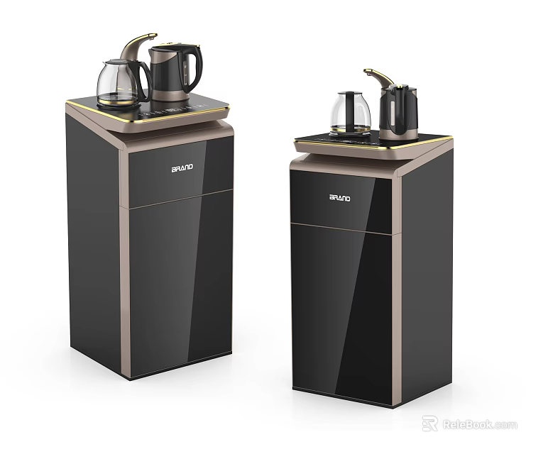 SIMELO Modern Black Vertical Household Electrical Appliances With Kettle And Cup 3d model 