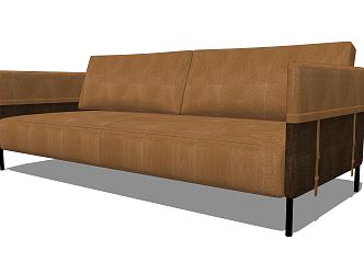 Leather sofa Modern double sofa 3d model