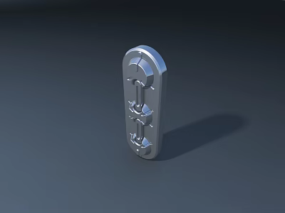 Sleek Silver Metal Door Handle With Modern Design And Smooth Finish 3d model
