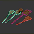 Handcrafted Wooden Kitchen Utensils Set Including Spoon Spatula Turner And Scraper