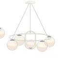 Modern Chandeliers With Spherical Bulbs And Different Design Structures For Interior Decor 3d model
