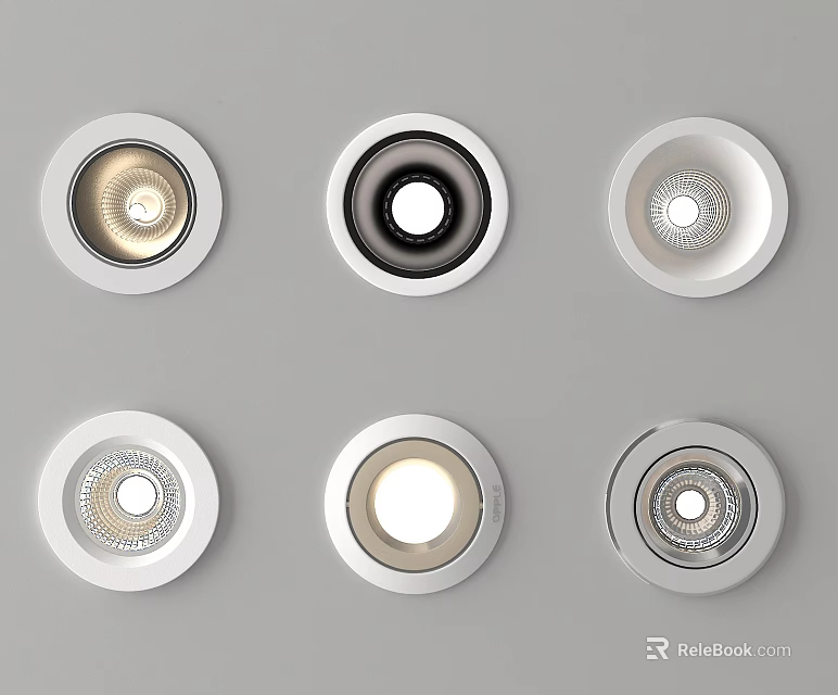 Modern Recessed Downlights And Spotlights Different Styles For Home Lighting 3d model 