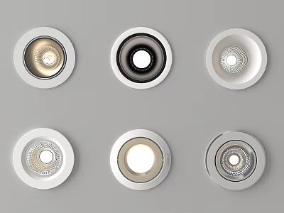 Modern Recessed Downlights And Spotlights Different Styles For Home Lighting 3d model