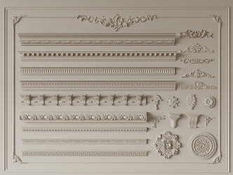 French plaster line 3d model