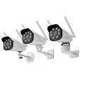 Wireless Outdoor Surveillance Cameras With Night Vision And Mounting Brackets For Security Monitoring