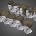 Men's Diverse Hairstyle Designs Featuring Different Haircuts And Styles On Male Head Models
