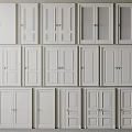 Various White Hinged Doors Featuring Single And Double Panel Designs For Home Interiors 3d model