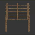 Detailed Unfinished Wooden Frame Structure With Multi Layered Support Beams And Brackets