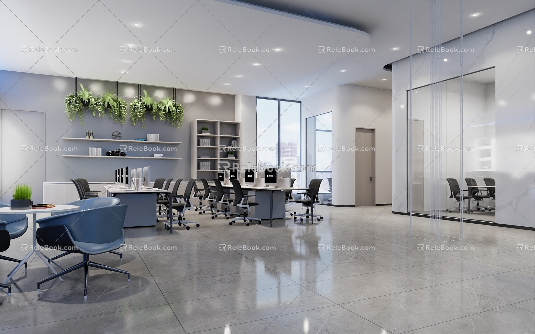 Public office area 3d model