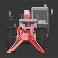 Red Heavy Duty Telehandler Forklift With Extendable Boom And Large Tires