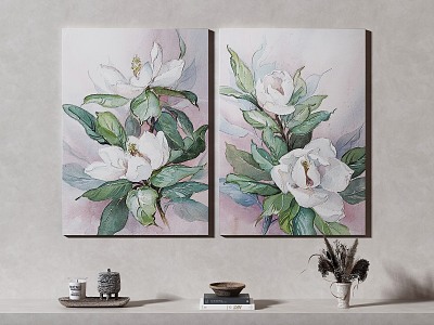 Modern plant painting decorative painting 3d model