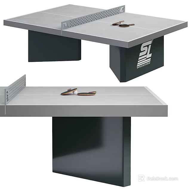 Professional Ping Pong Table With Net Paddles And Balls For Sports Equipment 3d model 