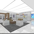Modern Bank Service Hall Interior With Reception Desk Sofa Seating And Marble Floor