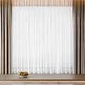 Elegant Beige Curtains With White Sheer Layer And Wooden Windowsill Fruit Bowl