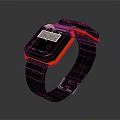 Sharp Digital Watch With Black Red Strap And Digital Time