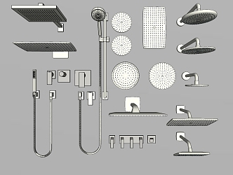 Modern Shower Hardware 3d model