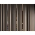 Modern Minimalist Background Wall With Vertical Wooden Slats And Textured 3D Design