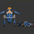 Transformable Blue And Orange Robot Model With Two Forms Standing And Vehicle