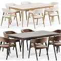 Modern Wooden Dining Table And Comfortable Upholstered Chairs Set For Home