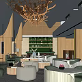 Modern negotiation area Sales office Negotiation area Rest area 3d model