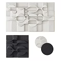Contemporary Decorative Wall Panels with 3D Geometric Patterns and Black White Textures 3d model