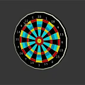 Wall Mounted Dartboard Cabinet With Colorful Target And Numbered Sections