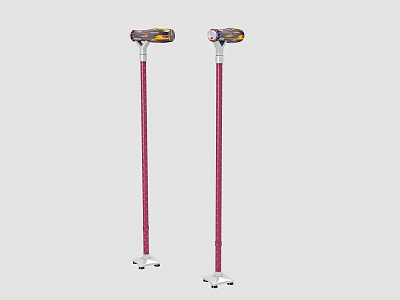 Lightweight Adjustable Medical Crutches With Ergonomic Handle And Stable Base Support 3d model