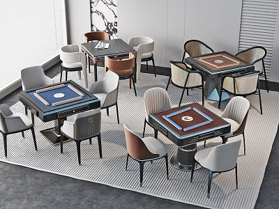 Modern Luxury Entertainment Tables Design With Comfortable Chairs And Stylish Tabletops 3d model
