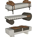 Modern Bed End Stool Bench Combination 3d model