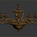 Golden Classic Chandelier with Intricate Ornate Details and Candelabra Style Arms